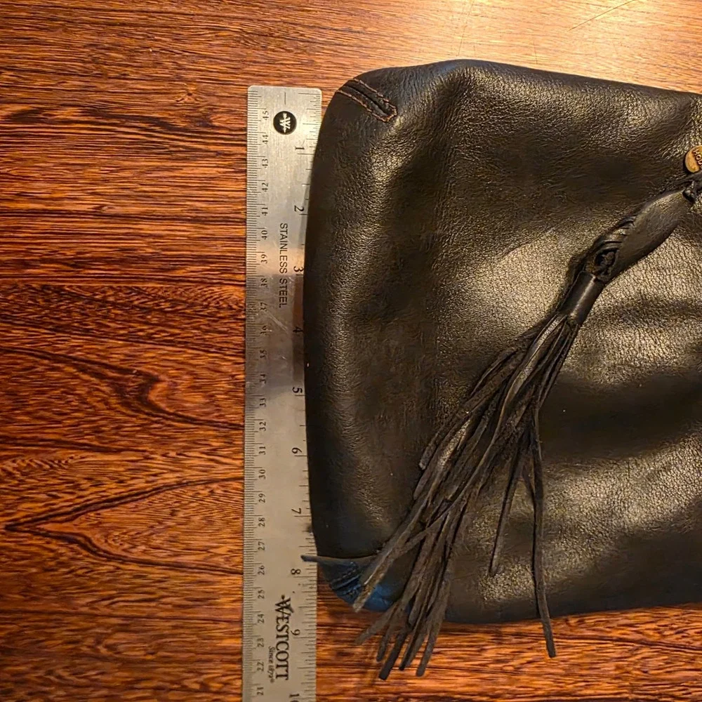 Hobo The Original Sarah Black Leather Crossbody Bag Tassel Zip Messenger Purse